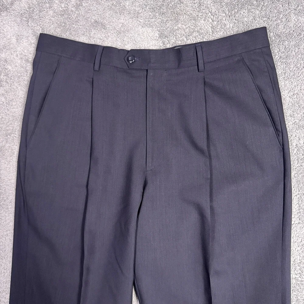 Zignone Dress Pants Mens IT 52 US 36 Wool Pleated Cuffed Italy Made New Wool